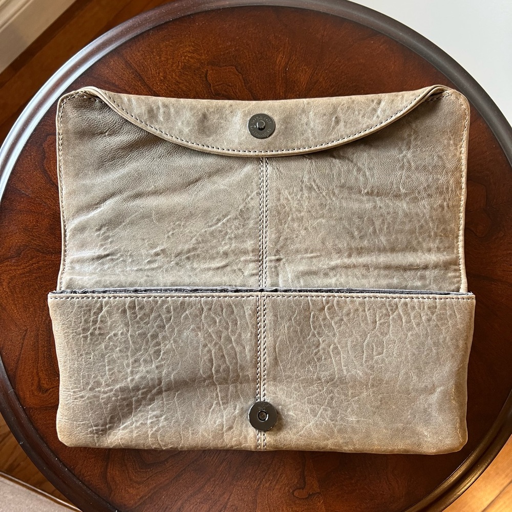 BCBGMaxAzria Taupe Clutch with Gunmetal Studs - Picture 2 of 7